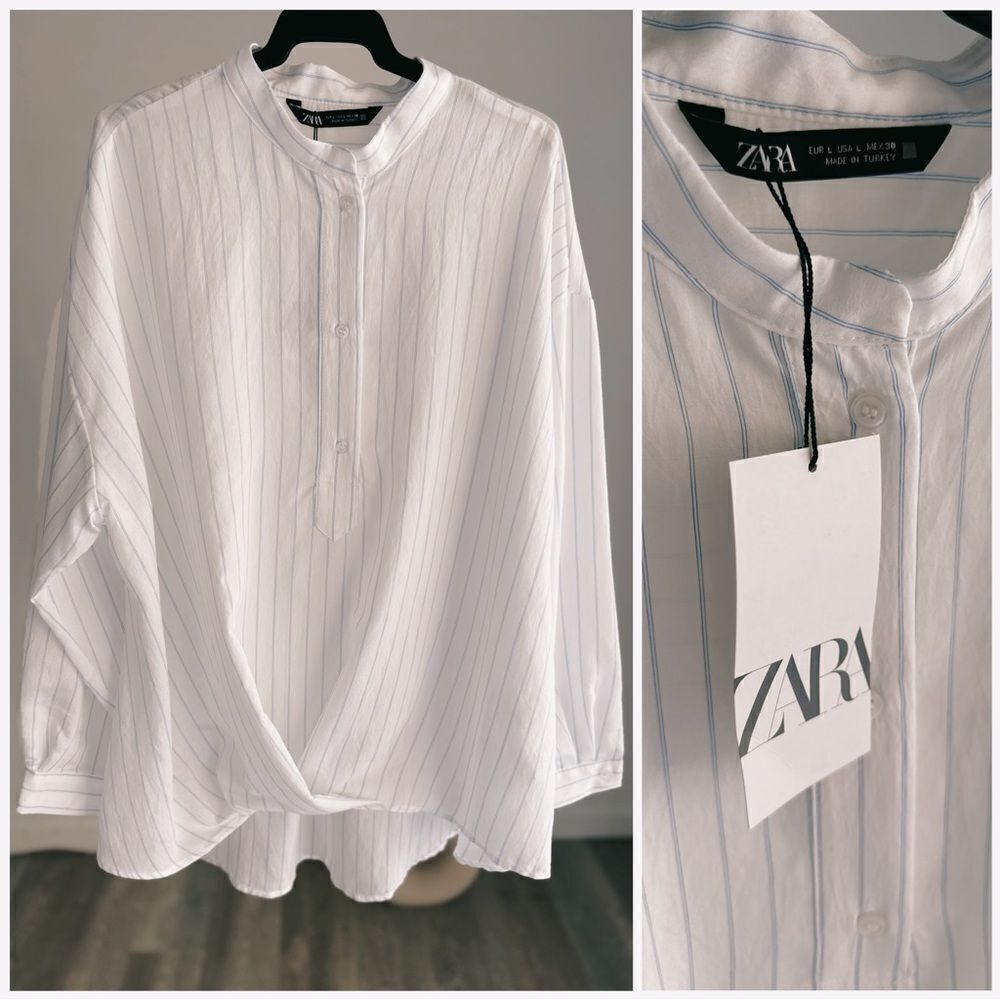 Zara Front Knot Blouse Shirt New